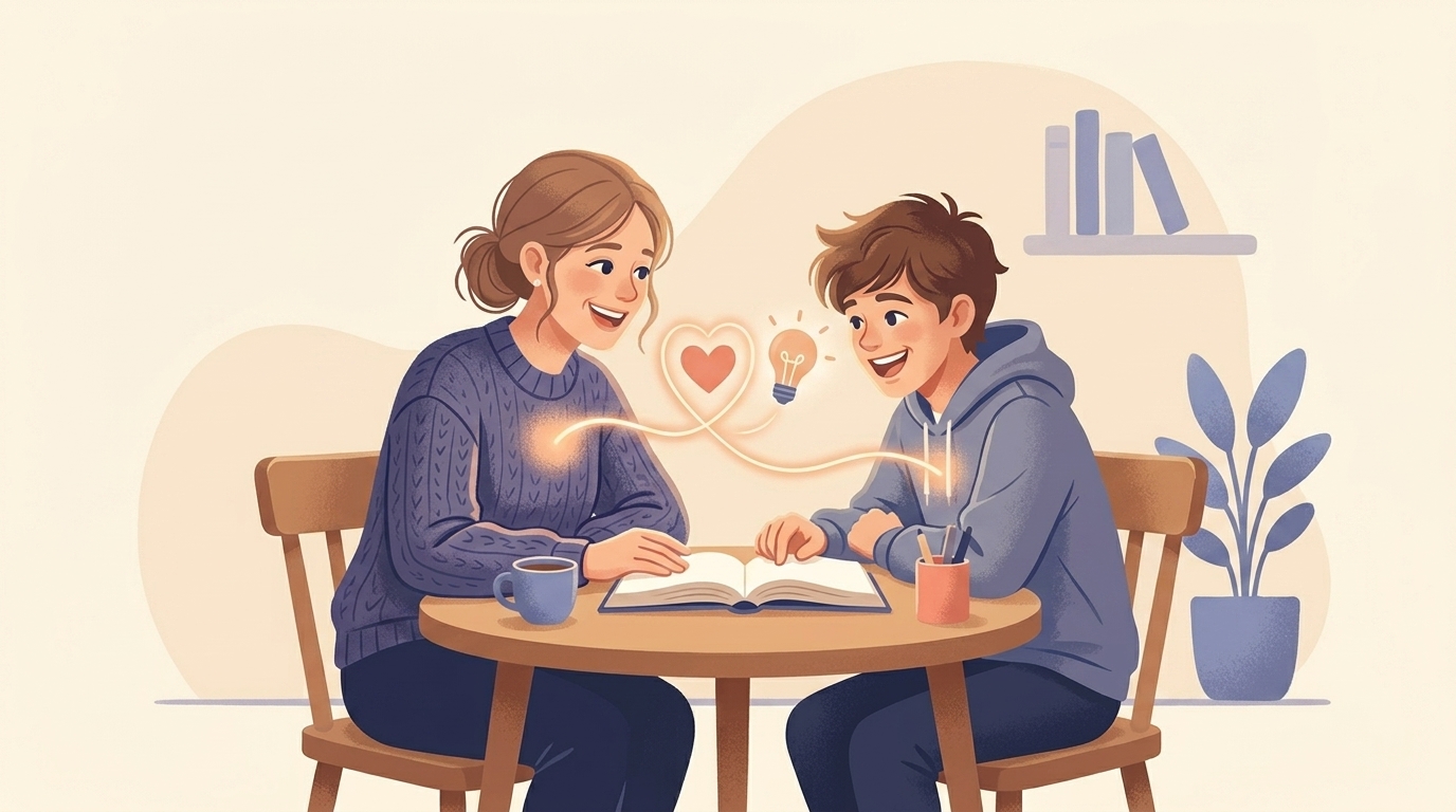 Учитель и ученик — между ними тёплая светящаяся связь